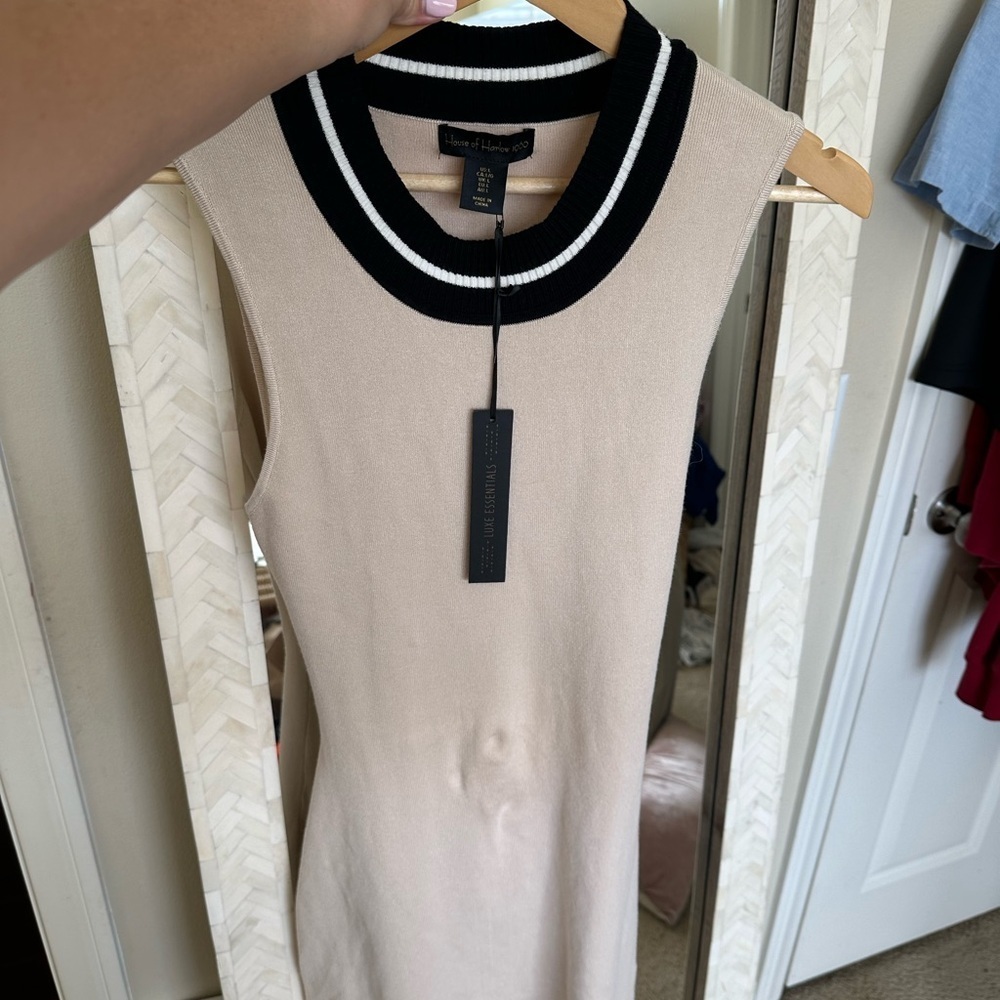 House Of Harlow NWT Revolve Beige Dress with Black Trim